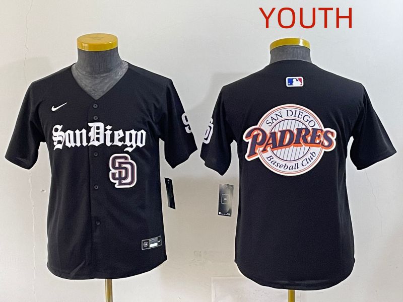 Youth 2025 San Diego Padres Blank Black Five generations Joint Name Nike MLB Jersey style 24->youth mlb jersey->Youth Jersey